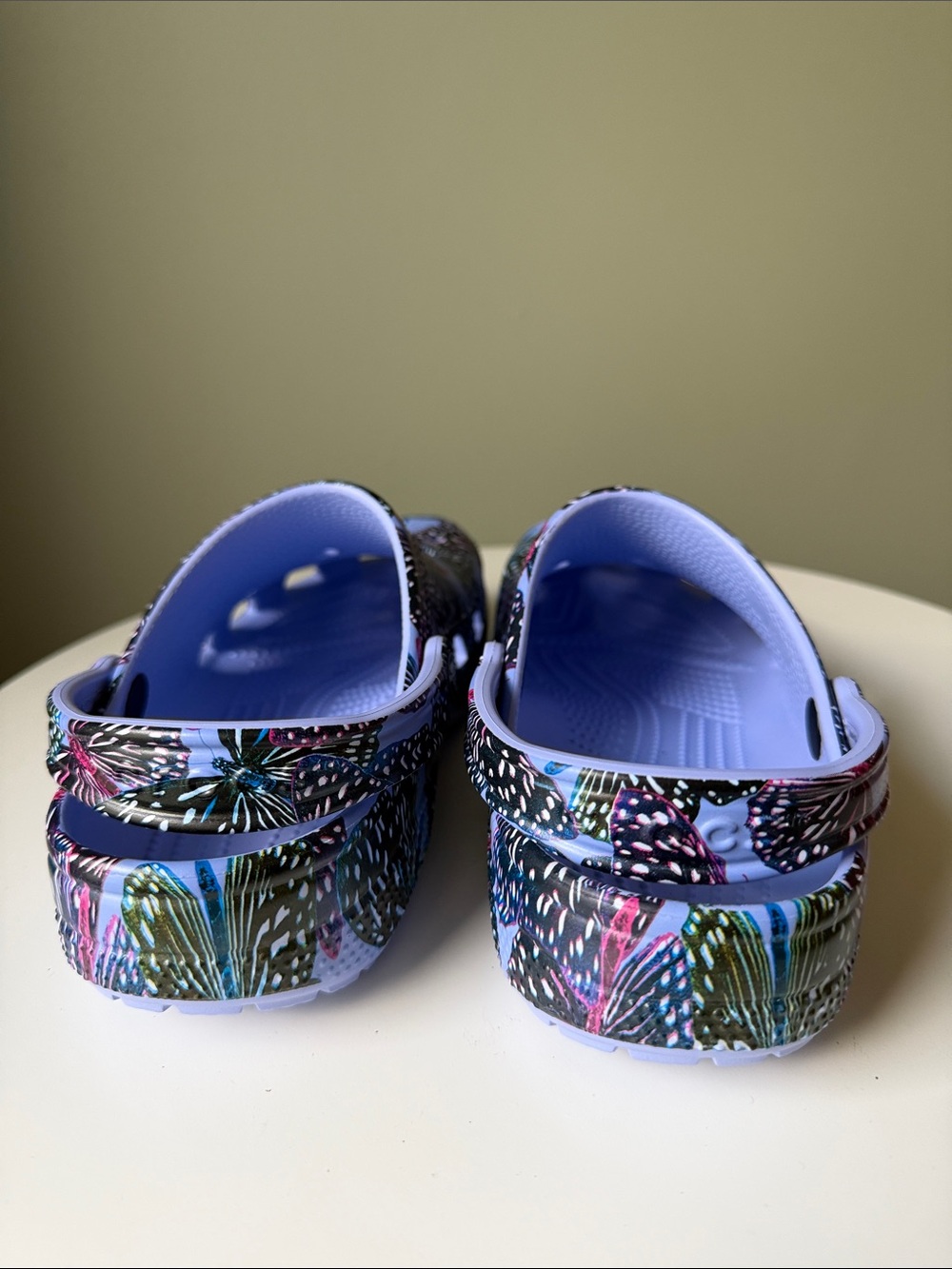 CROCS Lavender Butterfly Print Clogs - Picture 6 of 8